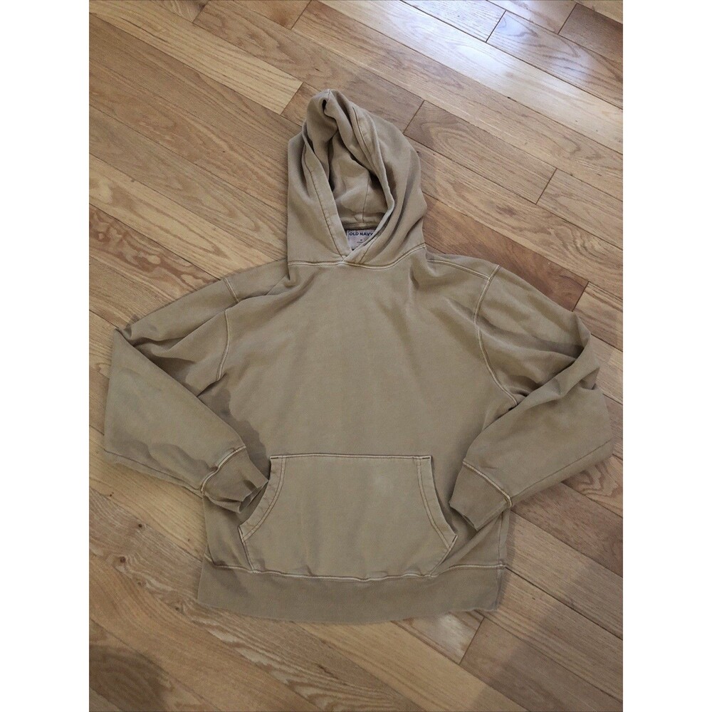 Old Navy Hoodie Mens Medium Gold Pullover Kangaroo Pocket Basic Casual